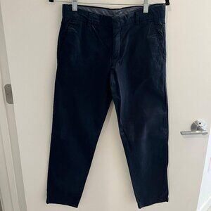 Uniqlo Navy Cropped Pants | Slim Straight Ankle Trousers | Minimalist | Size XS